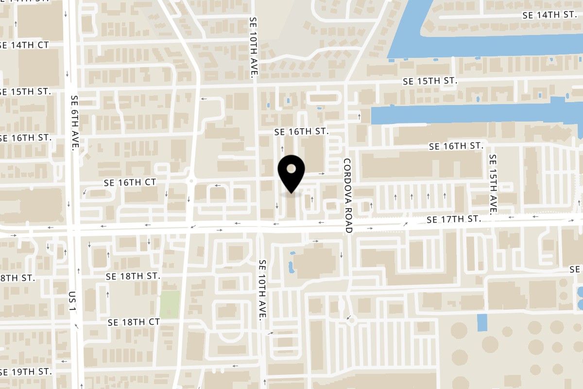 Map showing the location of Chibogs Asian Express on 1079 SE 17th St in Fort Lauderdale